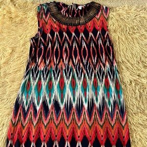 Orange & Navy Patterned Dress